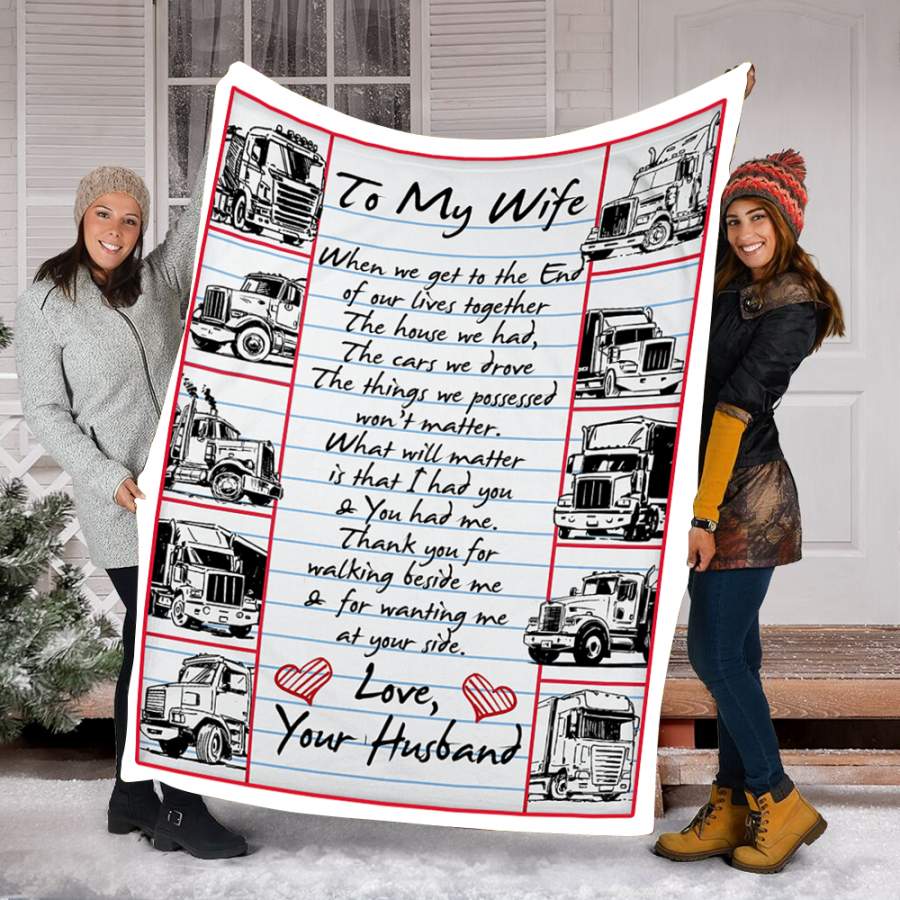Custom Blanket To My Wife Grumpy Veteran Blanket – Fleece Blanket
