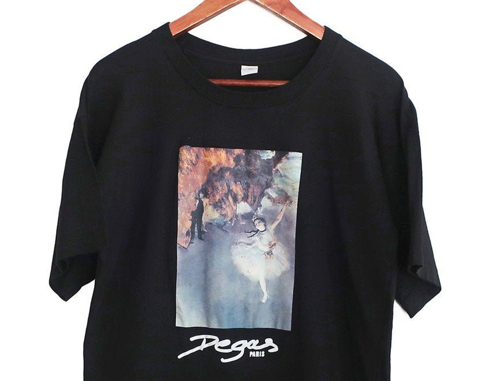 Vintage T Shirt / Art T Shirt / Degas T Shirt / 1990S Black Edgar Degas Ballerina Paris Single Stitch T Shirt