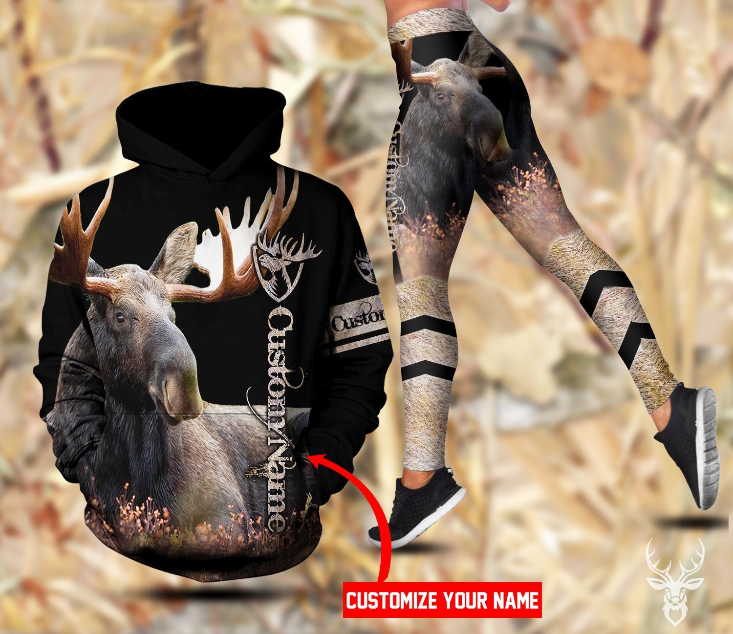 TDT032010U52QF HUNTING CUSTOM NAME HOODIE LEGGING YY