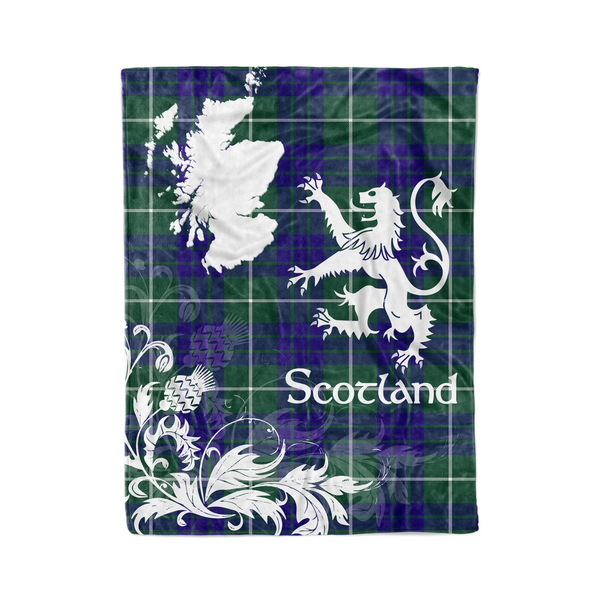 Tartan Plaid Fleece Blanket Tartan Blanket Thistle And Lion Scottish Clan Hamilton Hunting Modern Plaid Blanket