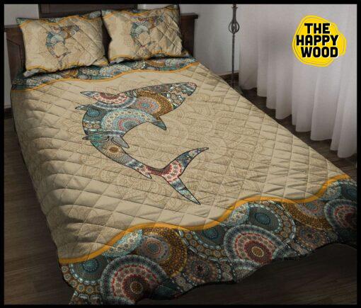 Shark Mandala Quilt Bed Set And Pillow Covers