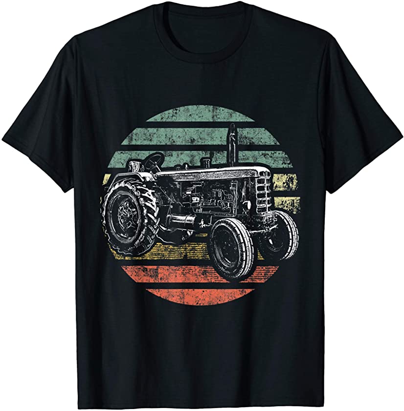 Vintage Retro Tractor Farmer Farm Father’s Day Gift Men T-Shirt