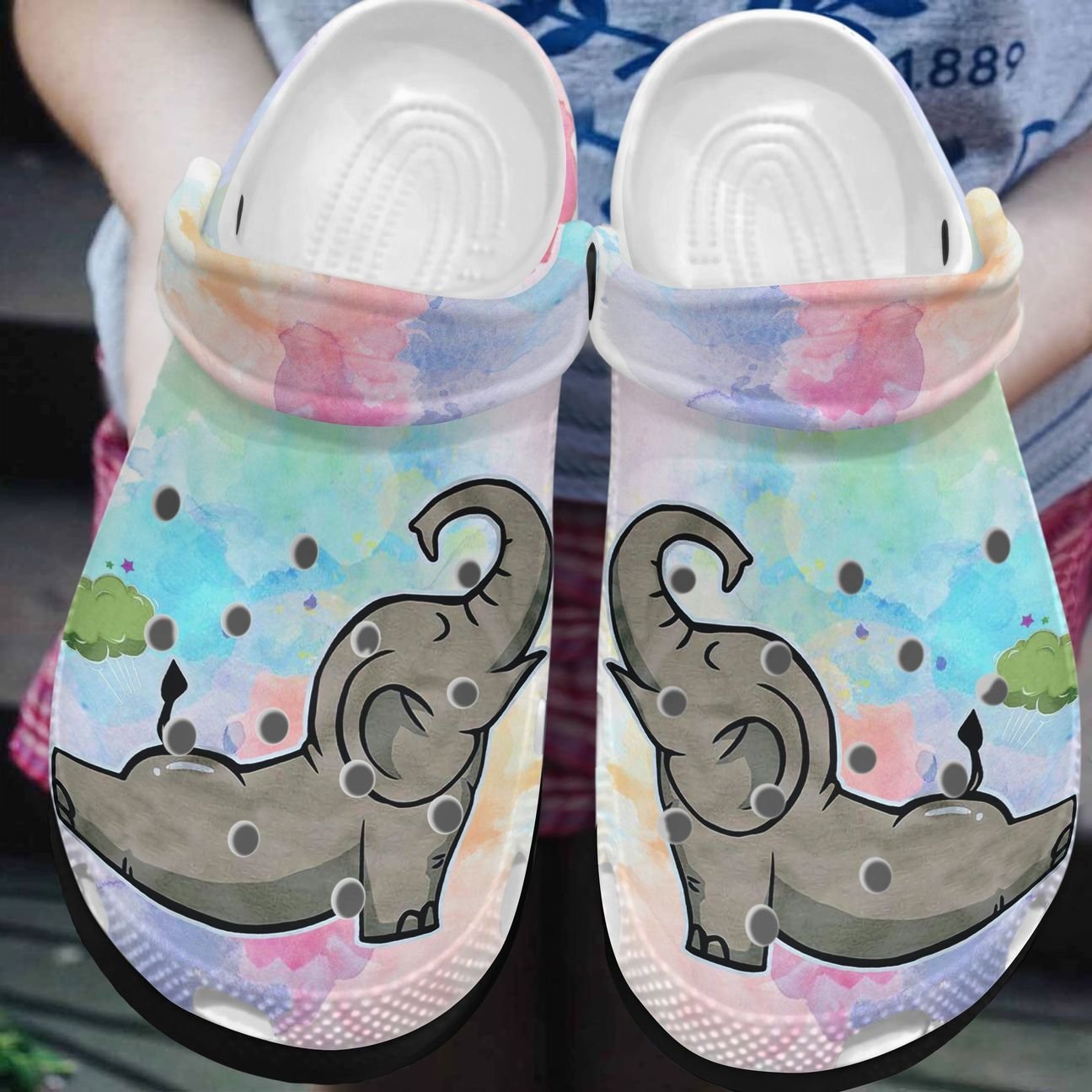 Elephant Personalized Clog, Custom Name, Text, Color, Number Fashion Style For Women, Men, Kid, Print 3D Funny Elephant