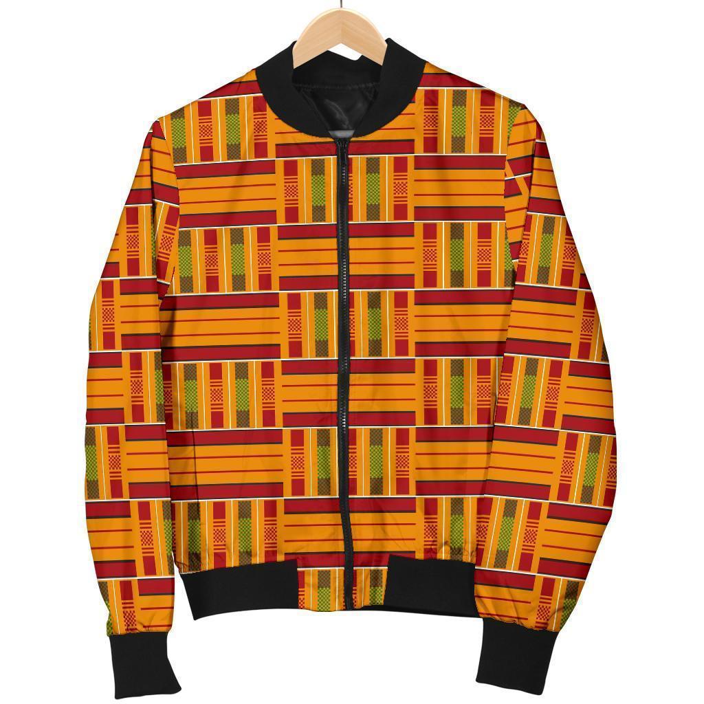 Kente African Print Pattern Women Casual Bomber Jacket 3D All Over Print