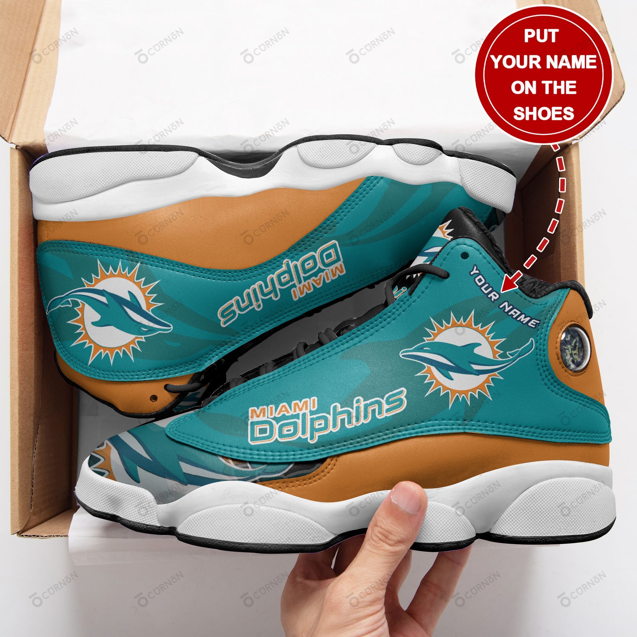 Miami Dolphins Personalized Air JD13 Sneakers 251