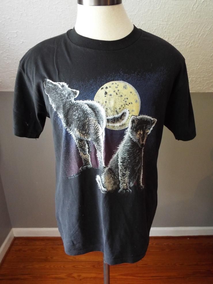 Vintage Black Wolves Shirt