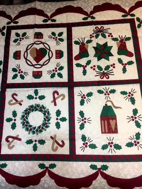 Christmas Christmas Candy Cane Christmas Wearth Quilt Blanket