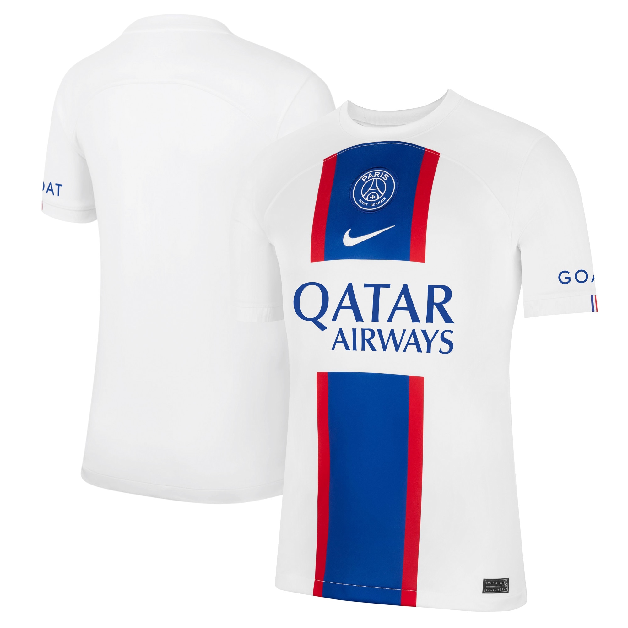 Paris Saint-Germain 2022/23 Third Breathe Stadium Replica Blank Jersey – White