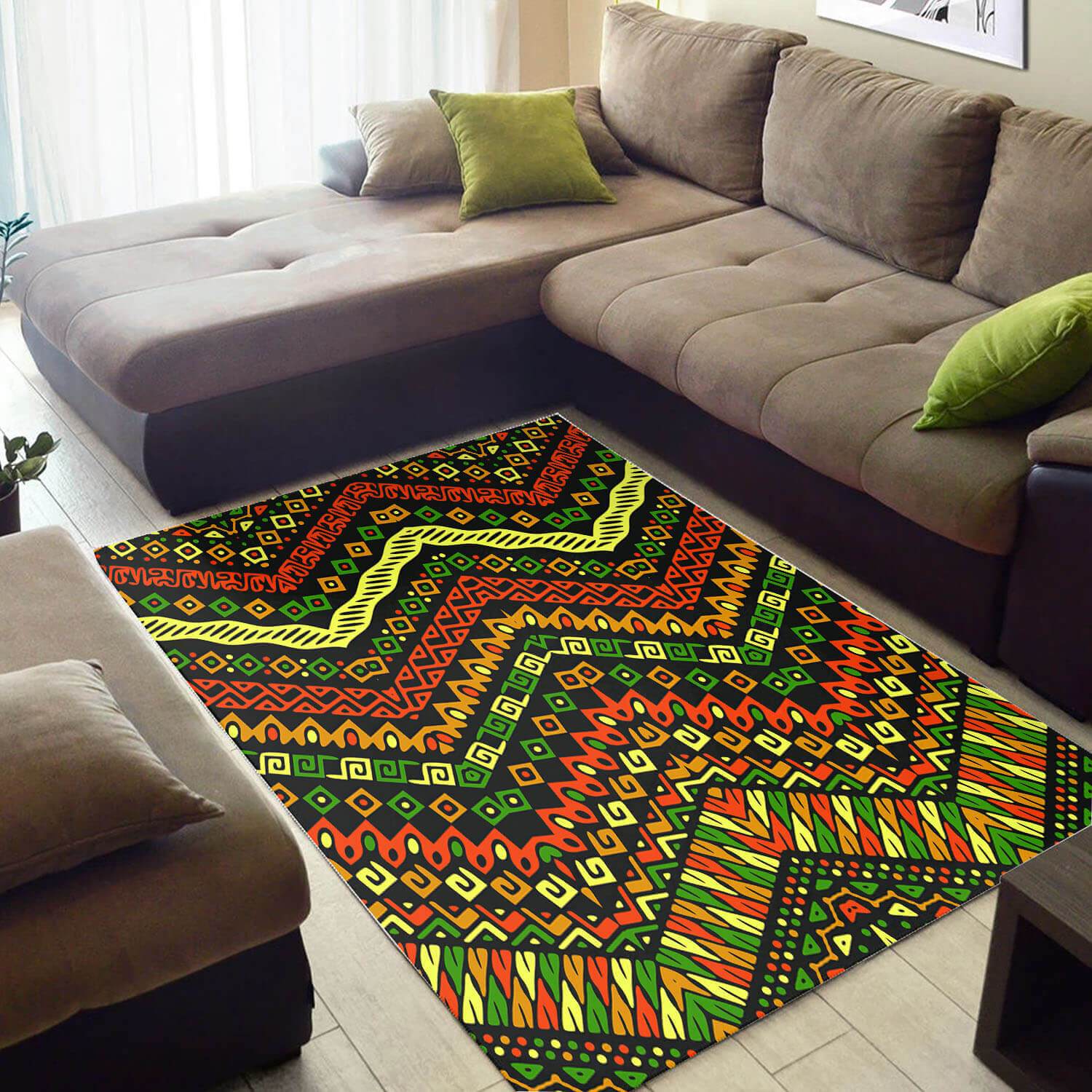 Inspired African Rug Vintage Natural Hair Afrocentric Art African Design Floor Carpet African Style Decor WBG3435