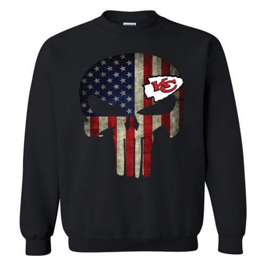 The Punisher Skull Flag Kansas City Chiefs Sweatshirt