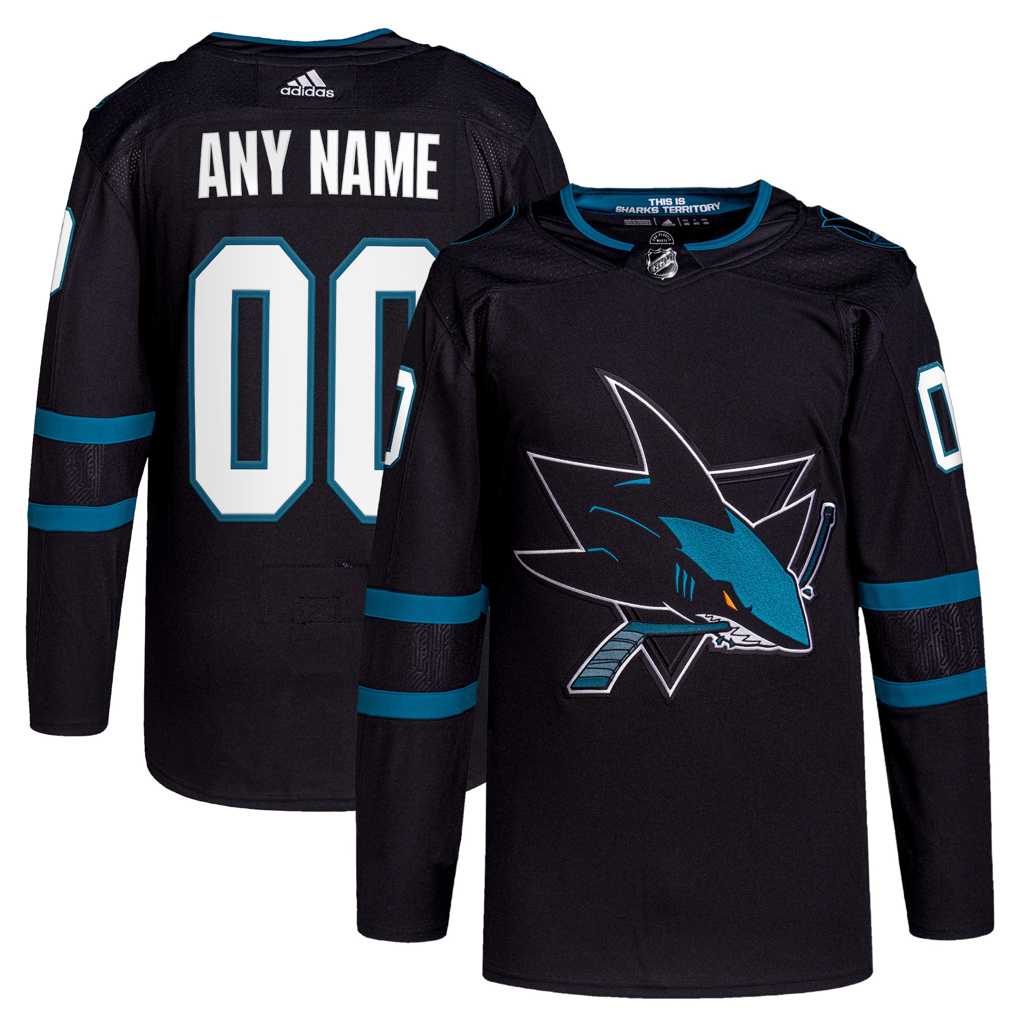 San Jose Sharks Alternate Primegreen Authentic Custom Jersey – Black