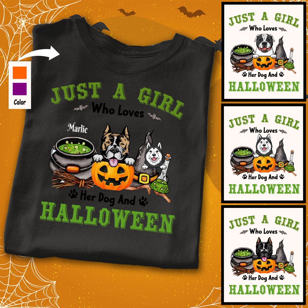Personalized Dog Witch Fall Halloween Shirt Sweatshirt Hoodie Ap328
