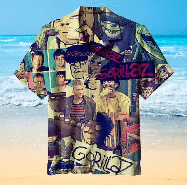 Gorillaz 1 For Man And Woman Print Short Sleeve Hawaii Shirt Ha84300