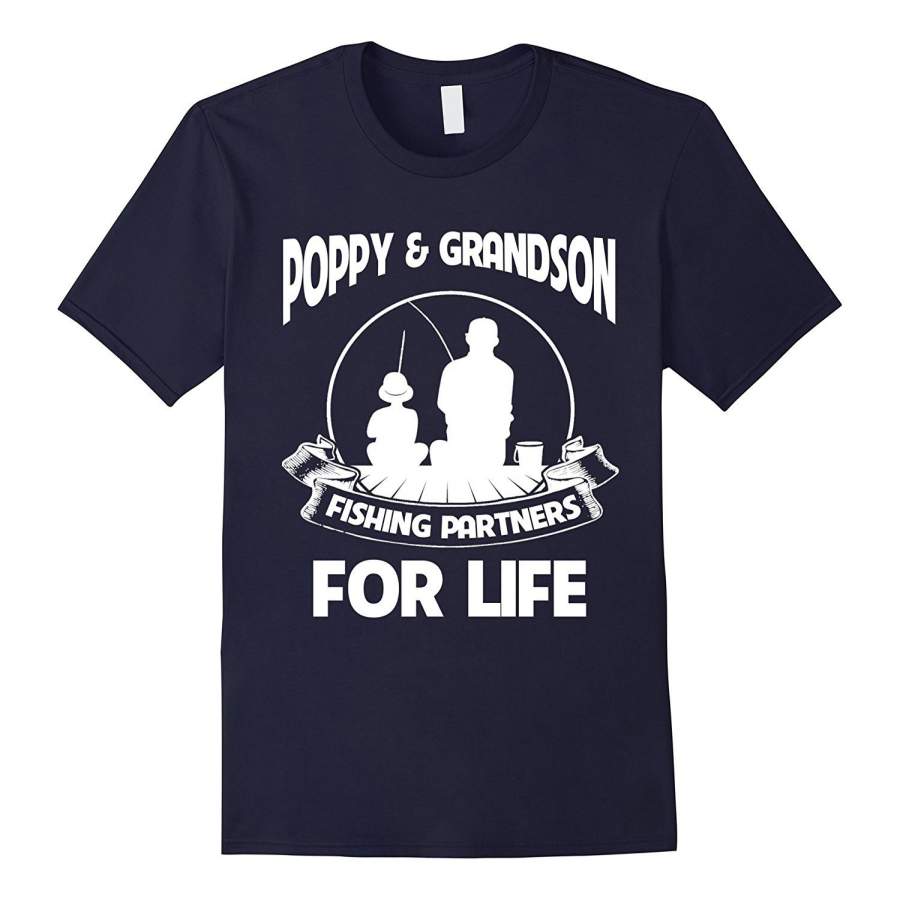 Poppy And Grandson – Fishing Partners – T-Shirt Gift Men’S Short Sleeve T-Shirt Printed T Shirts