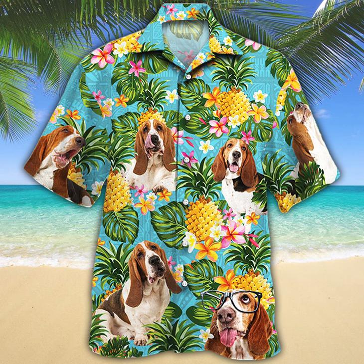 Basset Hound Dog Pineapple Hawaii Shirt For Men Women Adult Ha3817