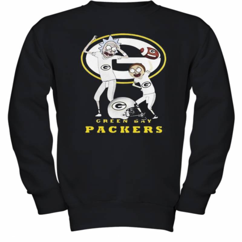 Rick And Morty Green Bay Packers Football Players Youth Sweatshirt