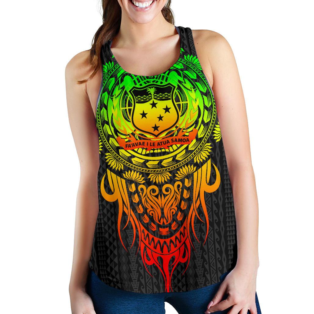 Samoa Polynesian Women’S Racerback Tank – Tattoo Pattern With Seal