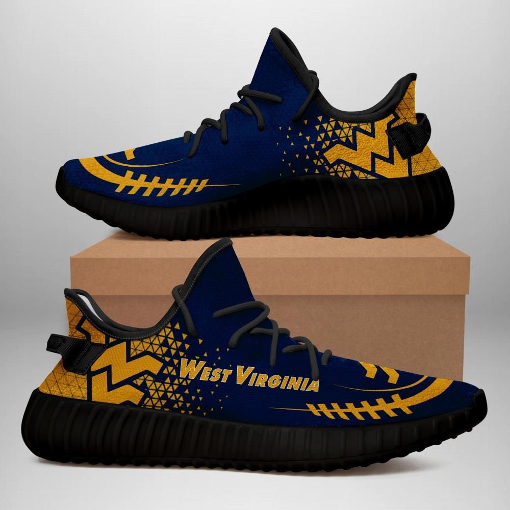 West Virginia Mountaineers Unisex Sneaker Football Custom Shoes West Virginia Mountaineers Yeezy Boost 350