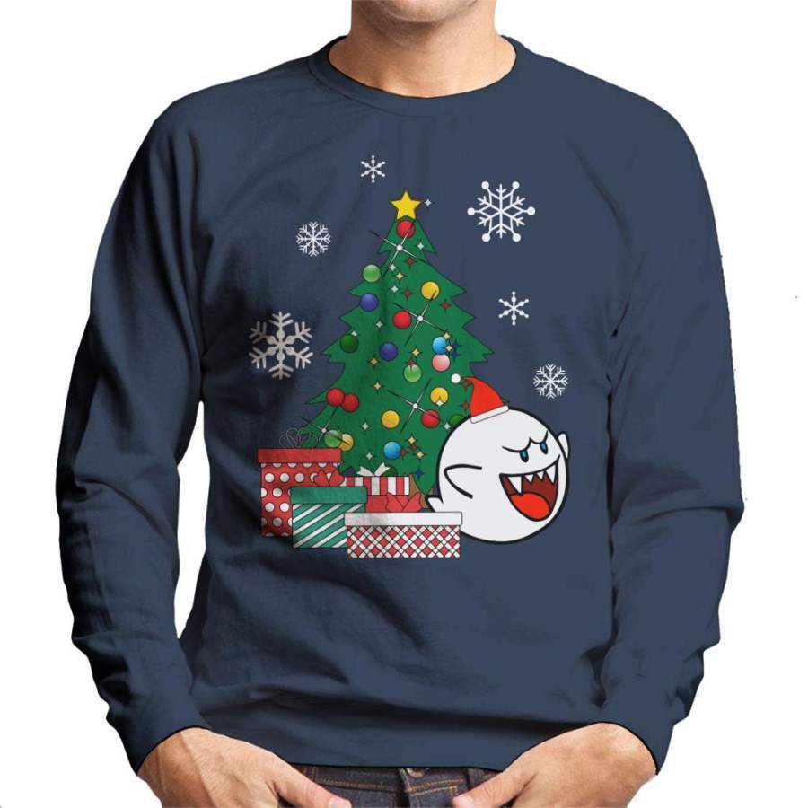 Boo Ghost Around The Christmas Tree Mario Men’s Sweatshirt
