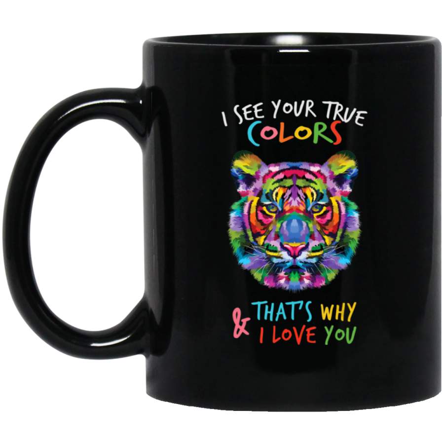 Autism Awareness fathering It’s OK to be different Tiger 11oz 15oz Black Mug Idea 2nd April Puzzle Ribbon Support Autism Dad Mom Kids Autistic