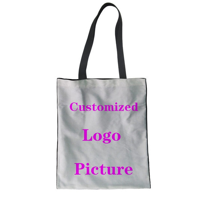 Canvas Tote Bag Women Shoulder Bags 3D Pug Dog Print Girls Reusable Folding Shopping Bag Portable Beach Bolsa Feminina