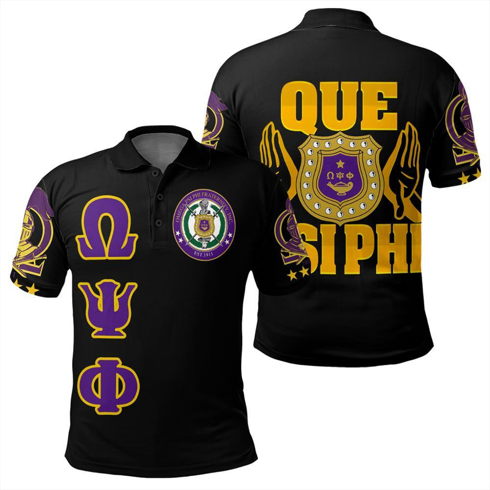 Fraternity Polo – Omega Psi Phi Letters Polo Shirt