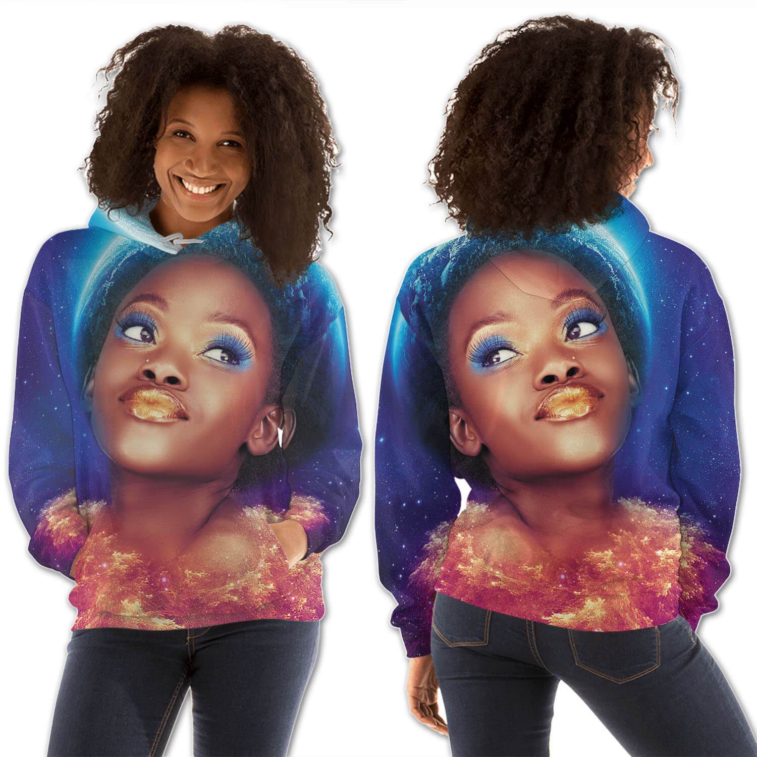 African American Hoodies Cute African American Female All Over Print Womens Hooded Sweatshirt African American Fashion BPS29994