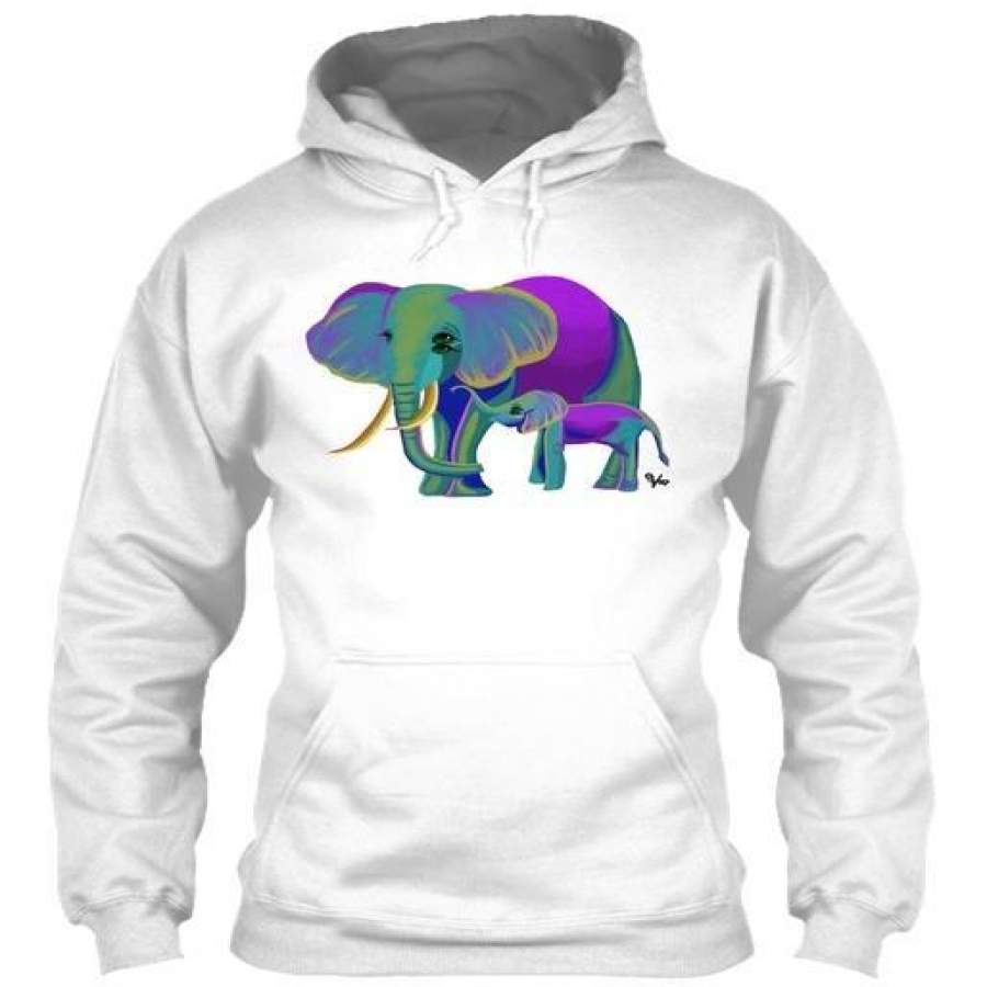 Pastel Elephants Gildan Hoodie Sweatshirt