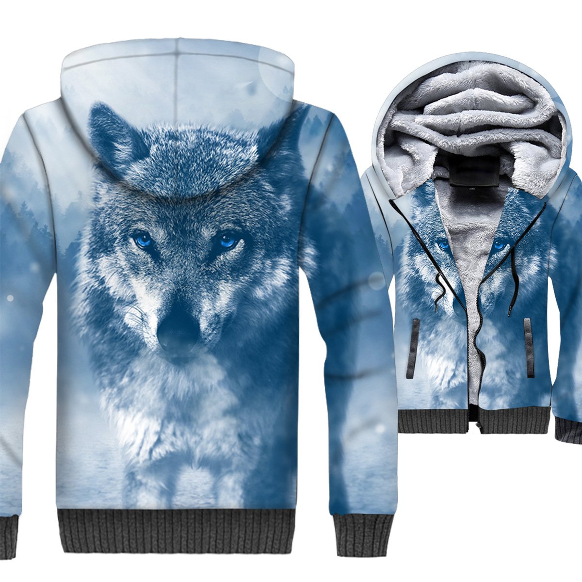 Animal Jackets – Animal Series Wolf Super Cool 3D Fleece Jacket