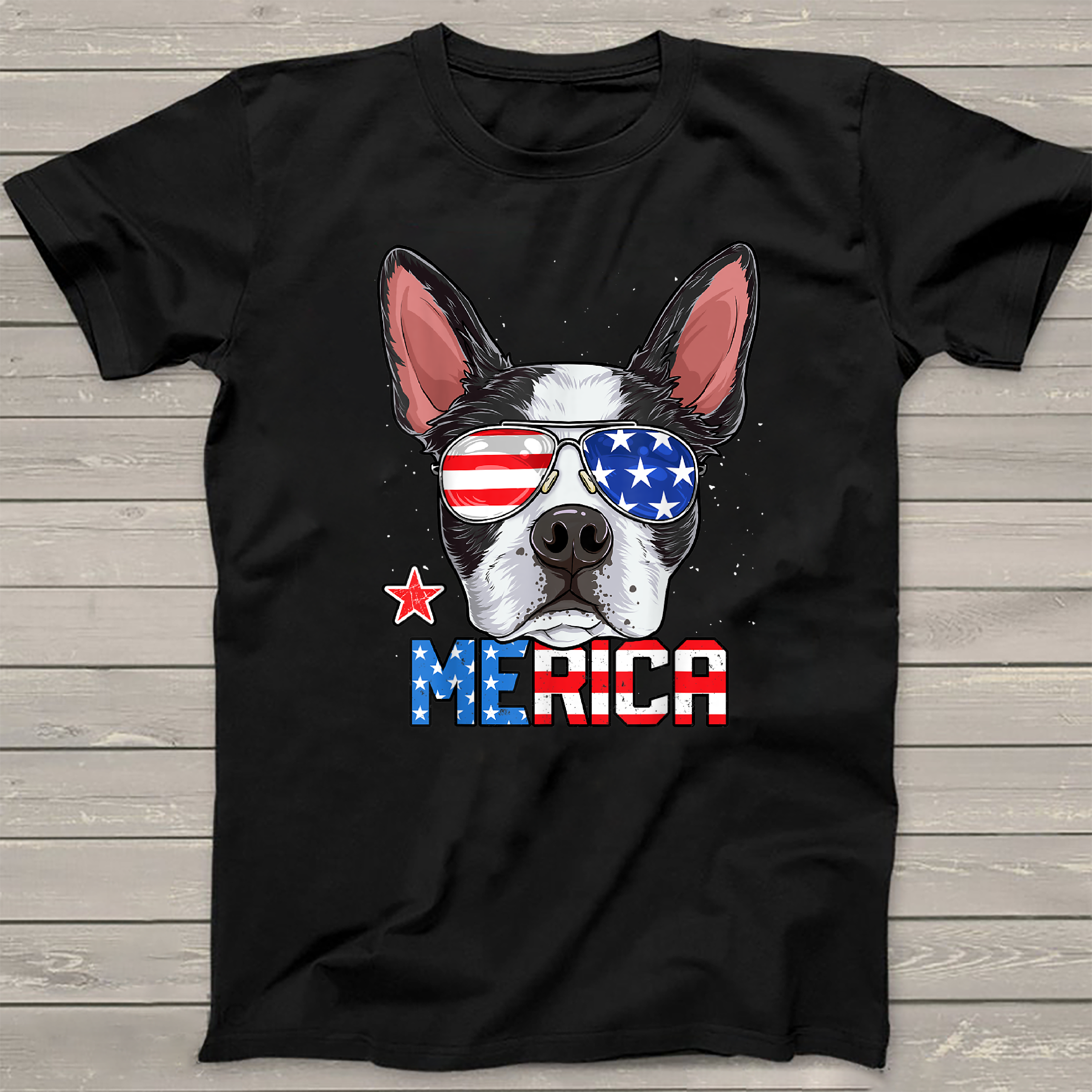 Boston Terrier Merica 4Th Of July Men Boys Dog Puppy 4Th Of July Shirt