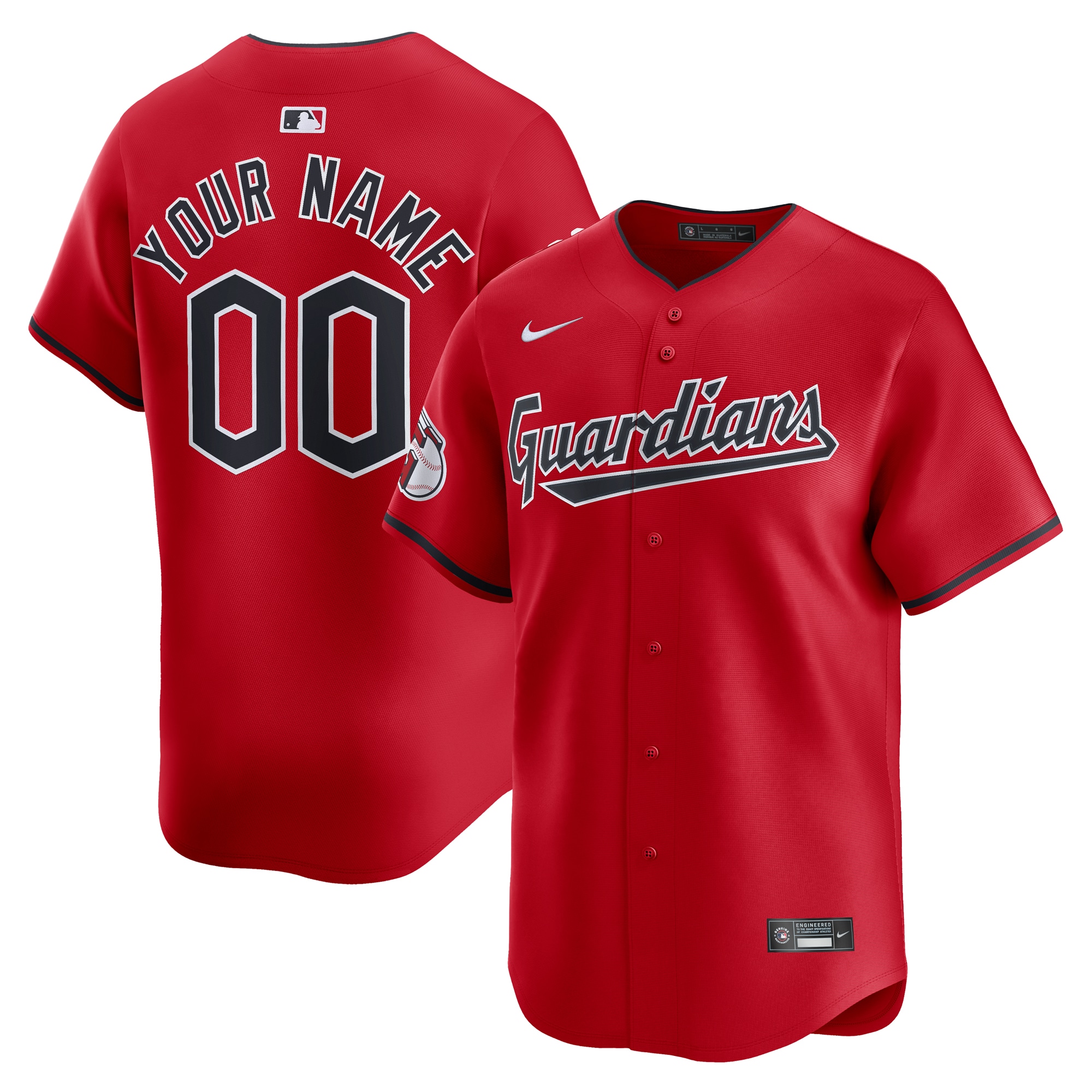 Cleveland Guardians Alternate Limited Custom Jersey  Red