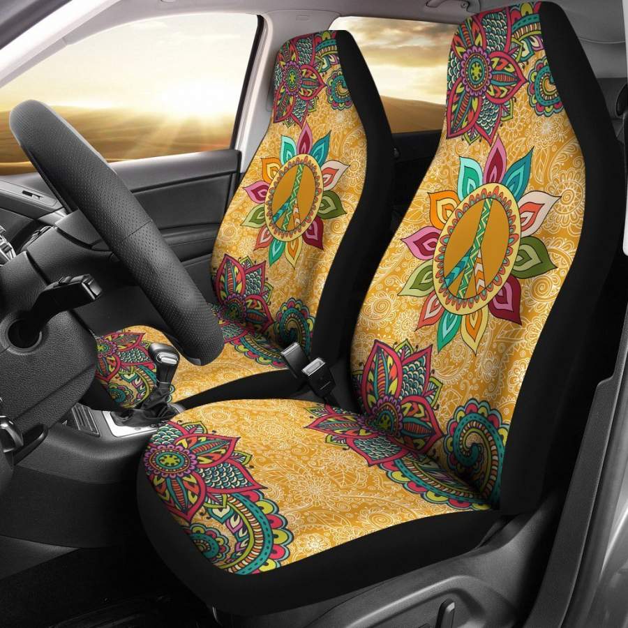 Peace Mandala Yoga Car Seat Covers  Yoga Lover & Hippie Style