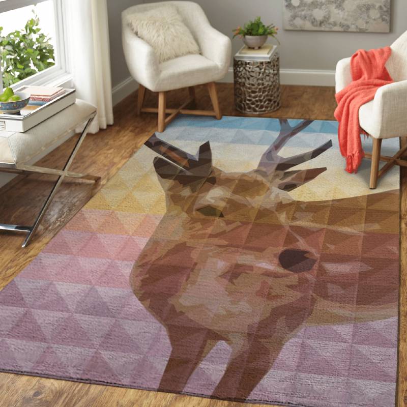 Geometric Fawn – Animals Area Rug Carpet