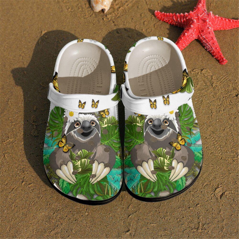 Sloth Personalized Clog, Custom Name, Text, Color, Number Fashion Style For Women, Men, Kid, Print 3D Tropical Sloth