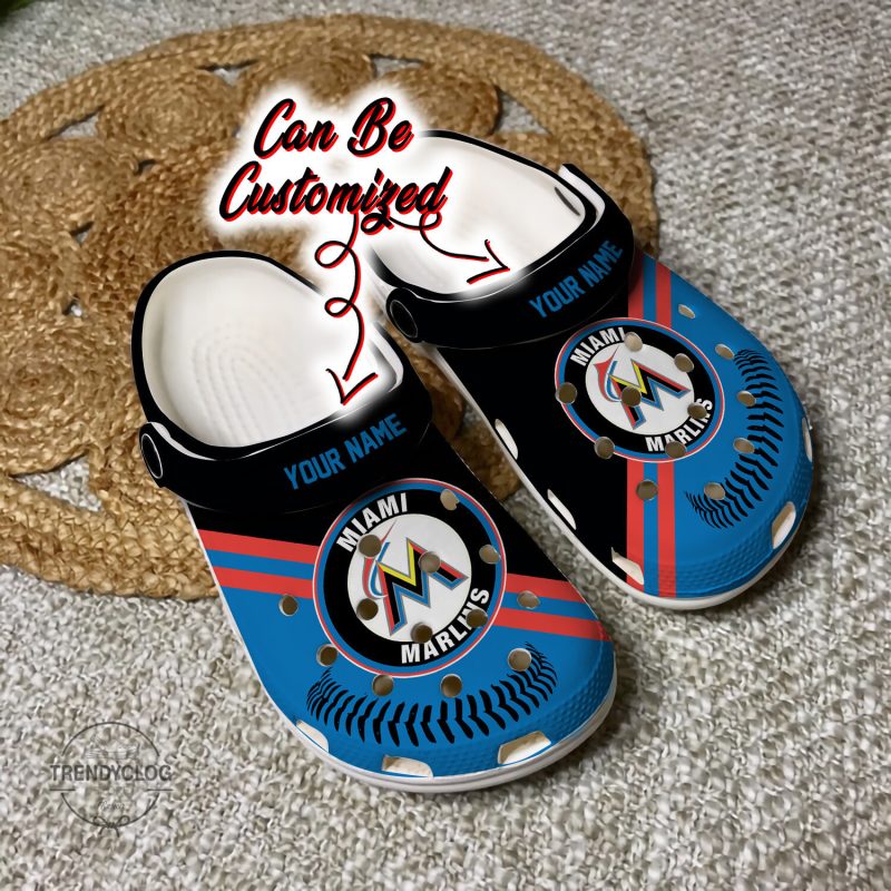 Baseball MMarlins Personalized Baseball Logo Team Clog Shoes