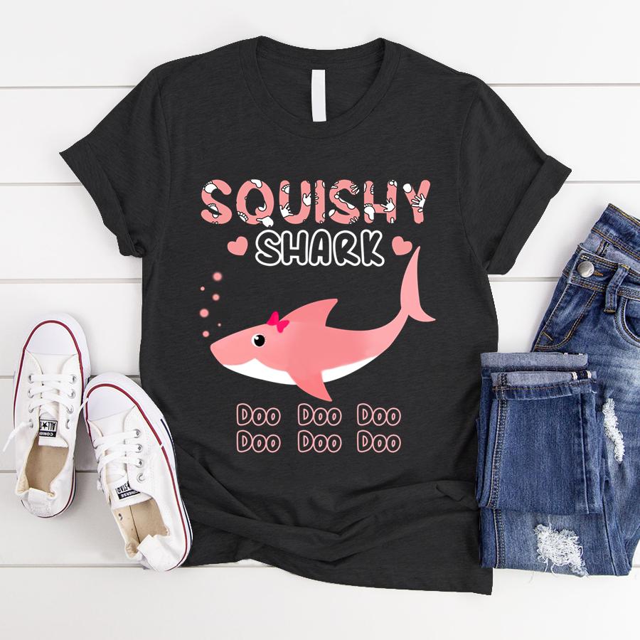 Squishy Shark Trend Family Tee Customize Name, Text Personalized T-Shirt, Hoodie Adult, Kid, Unisex