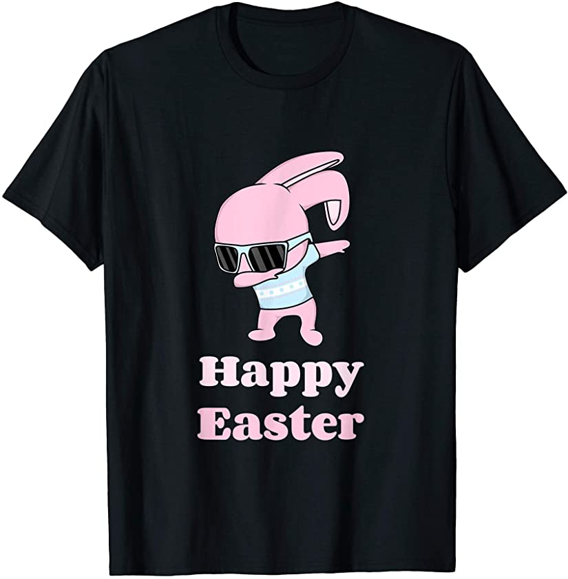 Dabbing Cool Vibes Happy Easter Cartoon Bunny Rabbit Dab T-Shirt