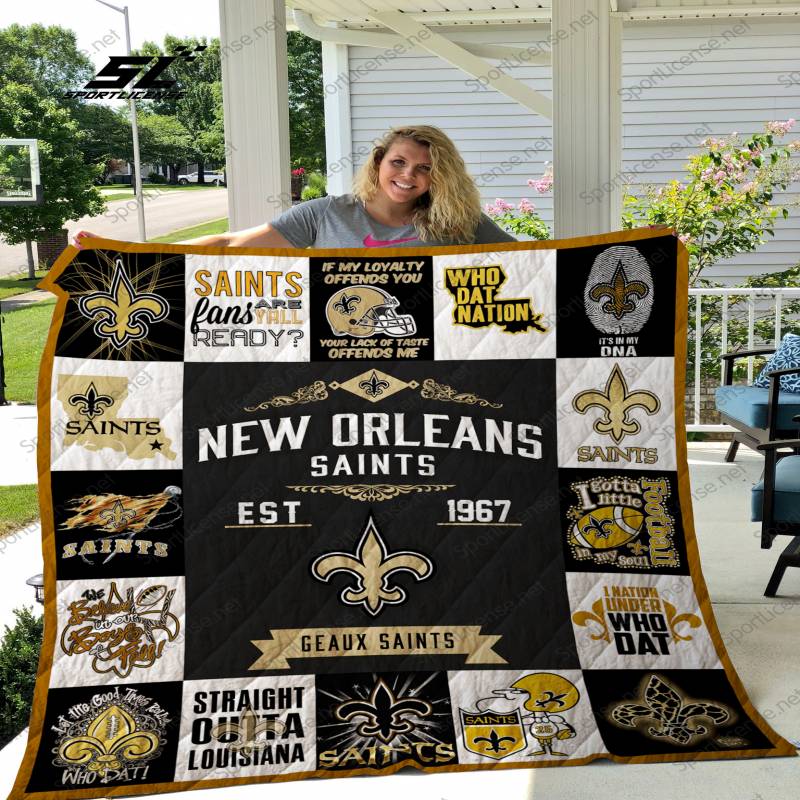 New Orleans Saints quilt blanket 01