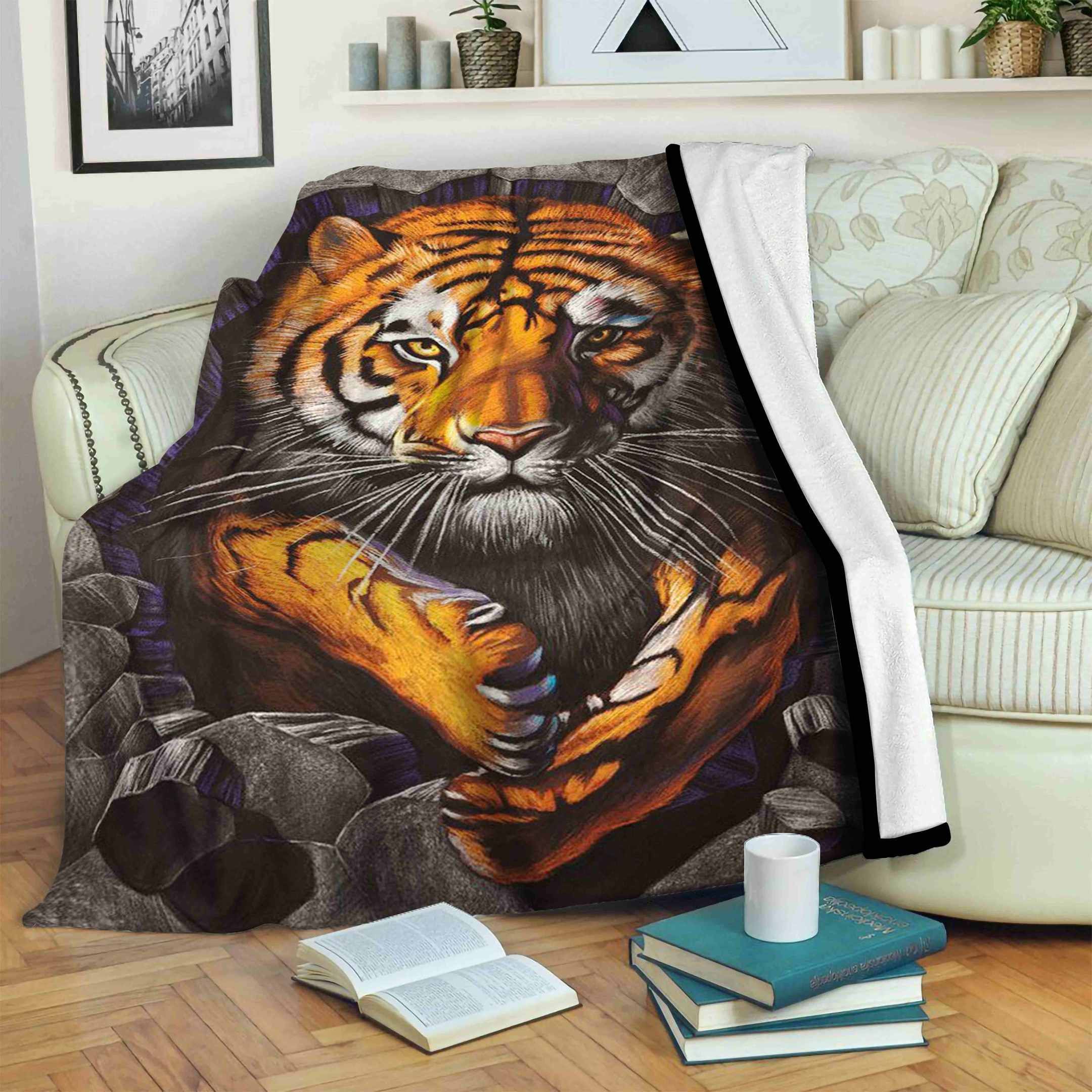 3D Tiger Hvt160804 Sleepy Fleece Blanket