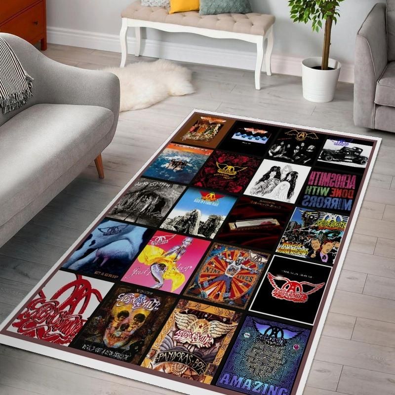 Aerosmith Albums Living Room Music Band Area Rugs, Living Room Rug,  Floor Decor