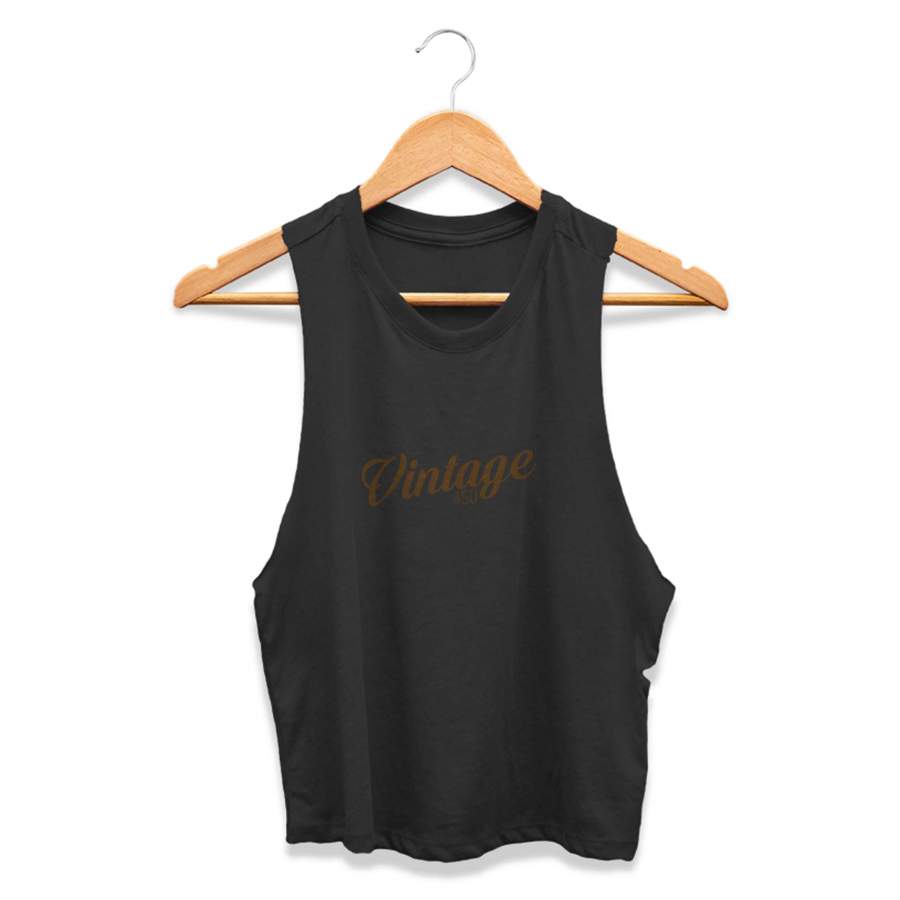 Distressed Graphic Vintage 450 CPY Womans Crop Tanktop Tee