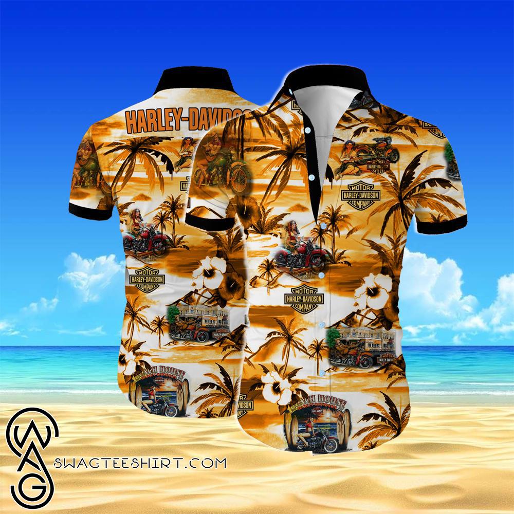 Beach Shirt Harley-Davidson All Over Print Hawaiian Shirt