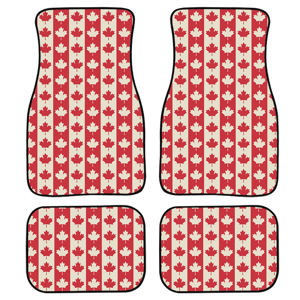 Canadian Maple Leaf Pattern Print Front And Back Car Floor Mats, Front Car Mat