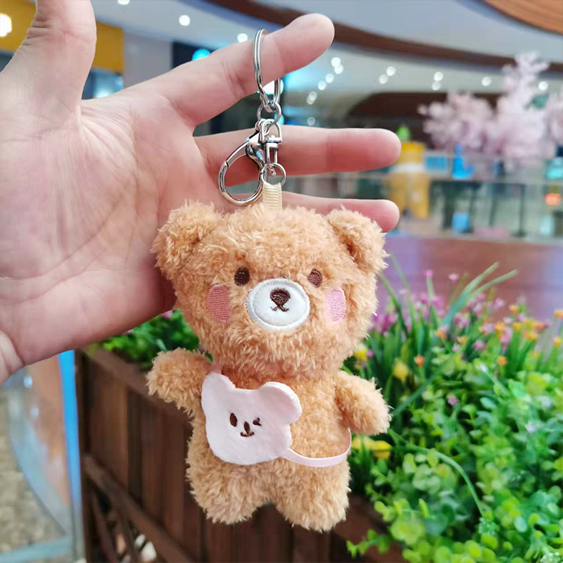 12cm Cute Bear Plush Key Toys Mini Dolls Kawaii Plush Pendant Keychain for Party Wedding Present Bag Pendant alx