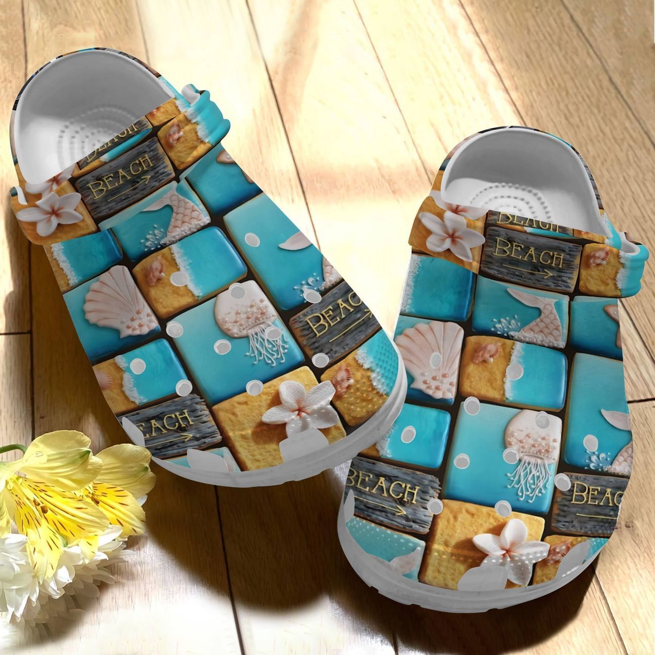 Beach Personalized Clog, Custom Name, Text Beach Cookie, Fashion Style For Women, Men, Kid, Print 3D