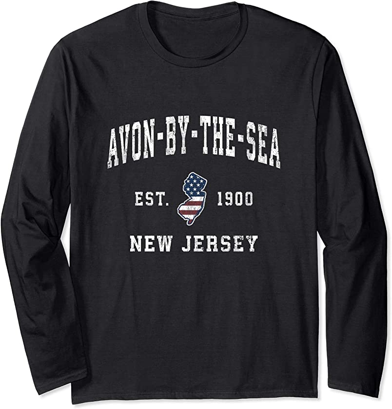 Avon-by-the-Sea New Jersey NJ Vintage American Sports Design Long Sleeve T-Shirt