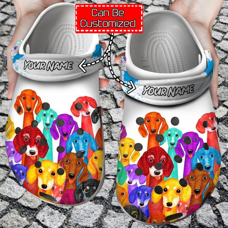 Dog – Dachshund Colorful Clog Shoes For Men And Women