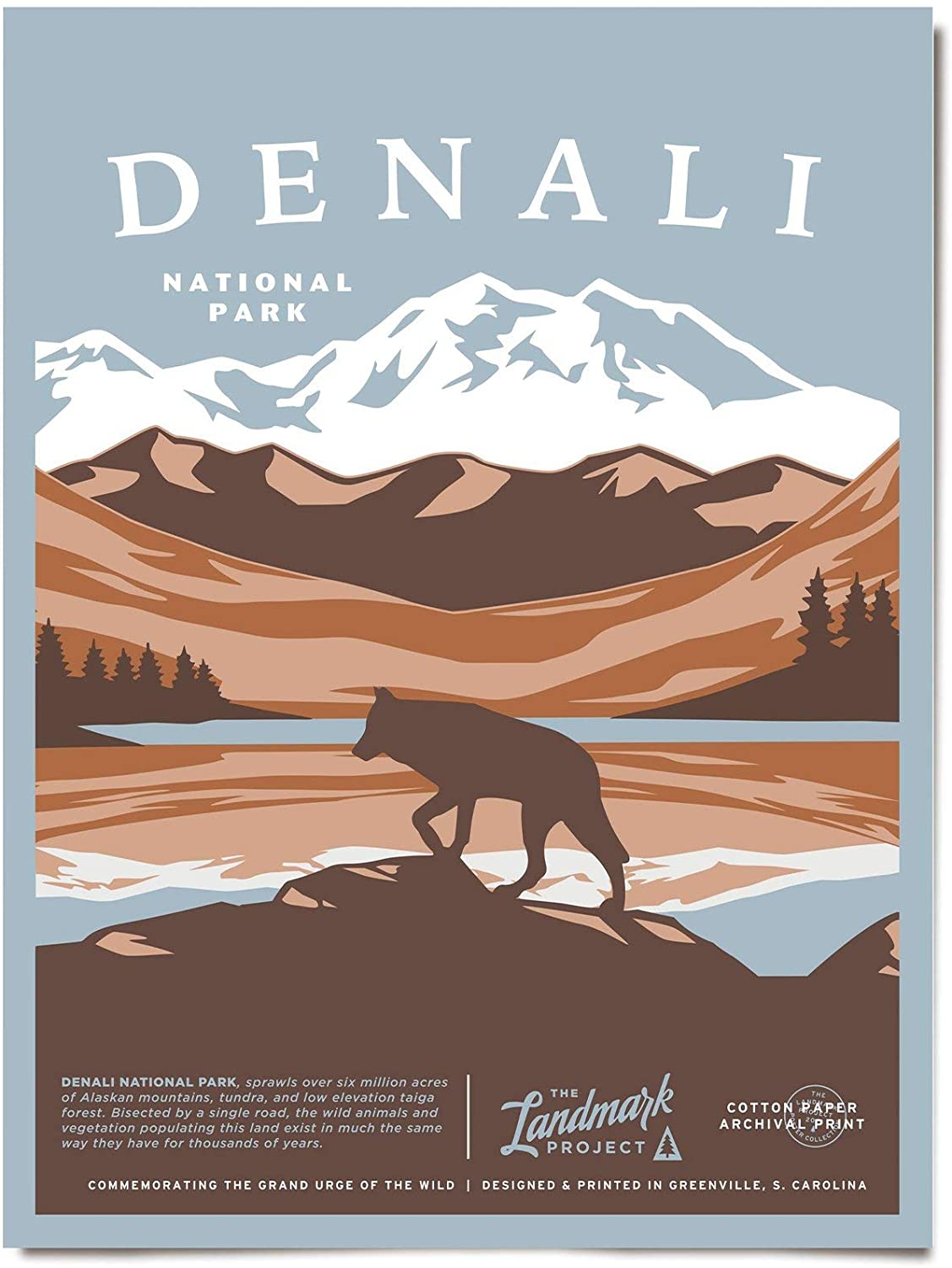 Travel Denali National Park Visit Alaska Poster Art Print      Home Decor Gift For Men Women Family Friend On Birthday Xmas