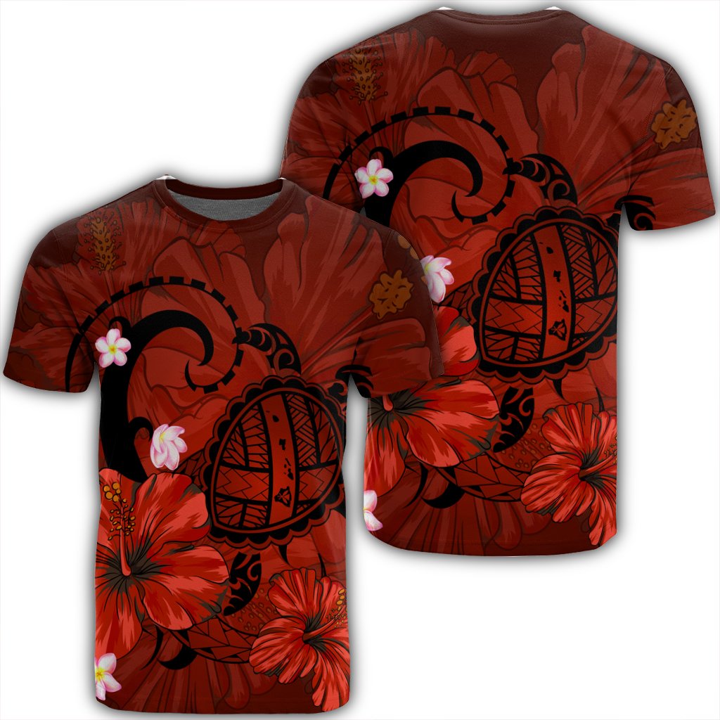 Hawaii Map Big Turtle Hibiscus Plumeria Tribal Polynesian Red Ah Ha42422