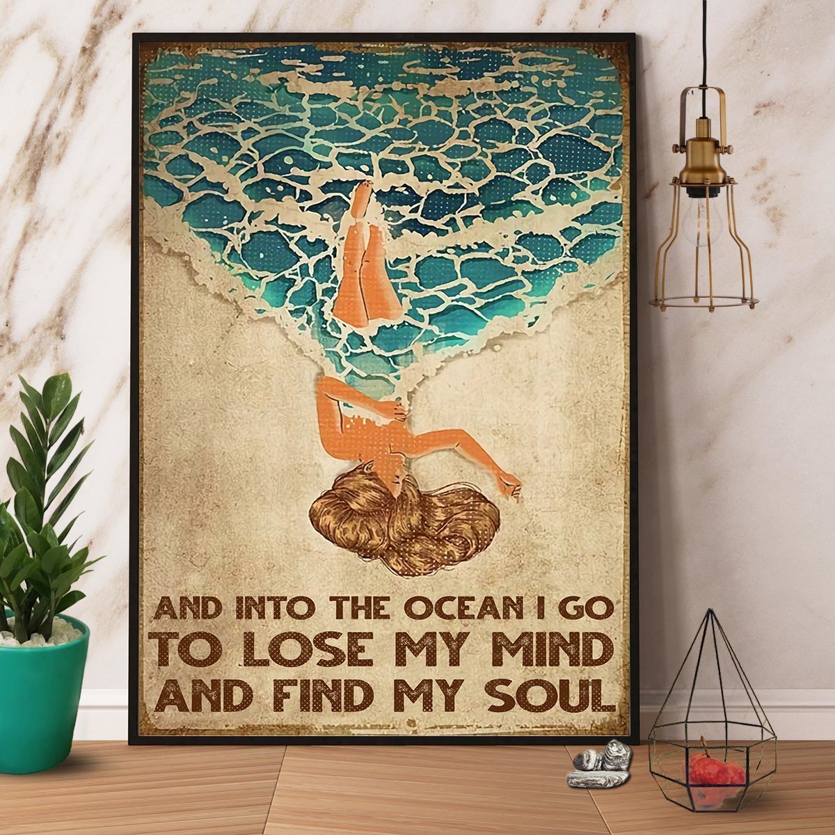 Ocean And Into The Ocean I Go To Lose My Mind Satin Poster Portrait ...